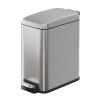 imageWLIVE 13 Gallon  5 Liter Bathroom Trash Can with Lid Small Stainless Steel Garbage Can SlimShaped Trash Bin with Step Pedal for Home and Office SilverSilver