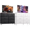 imageWLIVE 2 Sets 7 Drawer Dresser Dresser for Bedroom Closet Hallway Storage Organizer Unit Dressers ampamp Chests of Drawers with Fabric Bins