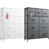 imageWLIVE 2 Sets 9 Drawer Dresser Dresser for Bedroom Closet Hallway Storage Organizer Unit Dressers ampamp Chests of Drawers with Fabric Bins