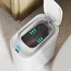 imageWLIVE 32 Gallon  12 Liter Automatic Bathroom Trash Can Motion Sensor Bathroom Trash Can with Bag Fixing Ring Quiet Small Waste Basket for Kitchen Office Bedroom Living Room WhiteWhiteSmart Adsorption