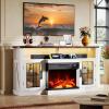 imageWLIVE 3Sided Glass Electric Fireplace TV Stand for 65 Inch TV Entertainment Center with 14 Flame Colors ampamp Adjustable LED Storage Cabinets Farmhouse Media Console for Living Room Bedroom WhiteWhite