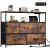 Rustic Brown Wood Grain Print