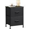 imageWLIVE Black Nightstand Small Dresser for Bedroom with 2 Fabric Drawer Bed Side Table with Drawers End Table Bedside Furniture Sturdy Steel Frame Wood Top Closet Organizer College Dorm
