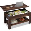 imageWLIVE Coffee Table 39quot Lift Top Coffee Table with Hidden Compartment Storage Shelf and Lifting Top for Home Living Room Office and Reception RoomEspressoEspresso