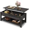 imageWLIVE Coffee Table 39quot Lift Top Coffee Table with Hidden Compartment and Storage Shelf for Living Room Rustic BrownBlack Oak