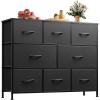 imageWLIVE Dresser for Bedroom with 8 Drawers Wide Fabric Dresser for Storage and Organization Chest of Drawers Dressers for Living Room Closet Hallway Dark GreyCharcoal Black