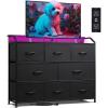 imageWLIVE Dresser for Bedroom with 8 Drawers Wide Fabric Dresser for Storage and Organization Chest of Drawers Dressers for Living Room Closet Hallway Dark GreyBlack