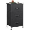 imageWLIVE Dresser with 3 Drawers Fabric Nightstand Organizer Unit Storage Dresser for Bedroom Hallway Entryway Closets Sturdy Steel Frame Wood Top Easy Pull Handle Dark GreyCharcoal Black