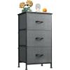 imageWLIVE Dresser with 3 Drawers Fabric Nightstand Organizer Unit Storage Dresser for Bedroom Hallway Entryway Closets Sturdy Steel Frame Wood Top Easy Pull Handle Dark GreyAdark Grey