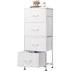 imageWLIVE Dresser with 4 Drawers Fabric Storage Tower Organizer Unit for Bedroom Hallway Entryway Closets Sturdy Steel Frame Wood Top Easy Pull Handle Rustic Brown Wood Grain PrintWhite
