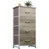 imageWLIVE Dresser with 4 Drawers Storage Tower Organizer Unit Fabric Dresser for Bedroom Hallway Entryway Closets Sturdy Steel Frame Wood Top Easy Pull Handle Greige Oak