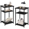 imageWLIVE End Tables Living Room Set of 2 Small End Table for Two Narrow Side Table for Bedroom Home Office Small Spaces 3Tier End Table for Couch Sofa Bed Rustic BrownRelief Black