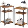 imageWLIVE End Tables Living Room Set of 2 Small End Table for Two Narrow Side Table for Bedroom Home Office Small Spaces 3Tier End Table for Couch Sofa Bed Rustic BrownRustic Brown
