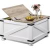 imageWLIVE Farmhouse Lift Top Coffee Table with Storage 315quot Square Center Table FlipTop Hidden Compartment WoodGrain Coffee Table for Living Room Bedroom BlackWhite