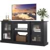 imageWLIVE Fireplace TV Stand for 65quot TV Entertainment Center with 18 Inch Electric Fireplace TV Console with Open Shelves for Living Room and Bedroom WhiteBlack