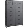imageWLIVE Storage Organizer Unit with 13 Fabric Bins Storage Drawers Organizer with Steel Frame Tall Storage Tower Organizaton for Living Room Hallway Office Charcoal BlackAdark Grey