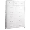 imageWLIVE Storage Organizer Unit with 13 Fabric Bins Storage Drawers Organizer with Steel Frame Tall Storage Tower Organizaton for Living Room Hallway Office Charcoal BlackWhite