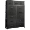 imageWLIVE Storage Organizer Unit with 13 Fabric Bins Storage Drawers Organizer with Steel Frame Tall Storage Tower Organizaton for Living Room Hallway Office Charcoal BlackCharcoal Black