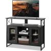 imageWLIVE TV Stand 55 inch TV Tall Entertainment Center with Storage Farmhouse Industrial TV Console for Bedroom Living Room Rustic BrownBlack