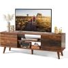 imageWLIVE TV Stand for 55 60 inch TV Mid Century Modern TV Console Entertainment Center with Storage for Living Room Retro BrownRetro Brown