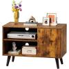 imageWLIVE TV Stand for 55 Inch TVs Entertainment Center with Storage Cabinet MidCentury TV Stands for Living Room and Bedroom 50quot TV Console BrownRustic Brown