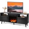 imageWLIVE TV Stand for 65 Inch TV 58 inch Entertainment Center with 2 Storage Cabinets Media Console for Living Room Bedroom and Office BlackBlack