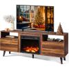imageWLIVE TV Stand for 65 Inch TV 58 inch Entertainment Center with 2 Storage Cabinets Media Console for Living Room Bedroom and Office BlackRetro Brown