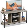 imageWLIVE TV Stand up to 65 Inch TV 55quot Entertainment Center Industrial TV Console with Open Storage Shelf for Living Room and Bedroom Rustic BrownGreige