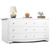 imageWLIVE White Dresser with 6 Drawer 59Wide Modern Chest of Drawers for Bedroom Wood Large Storage Tower Unit Closet Store Organizer for Living Room Hallway