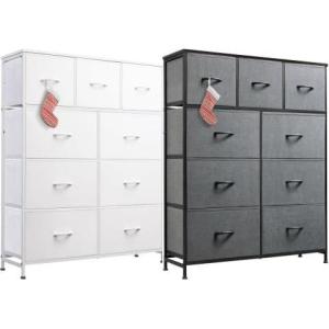 imageWLIVE 2 Sets 9 Drawer Dresser Dresser for Bedroom Closet Hallway Storage Organizer Unit Dressers ampamp Chests of Drawers with Fabric Bins