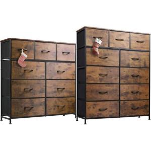 imageWLIVE 9 Drawer Dresser and 11 Drawer Dresser Set Dresser for Bedroom Closet Hallway Storage Dresser Organizer Unit Dressers ampamp Chests of Drawers with Fabric Bins