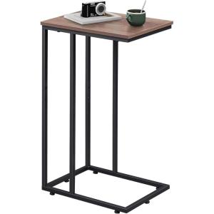 imageWLIVE C Shaped End Table Small Side Tables for Sofa and Bed Couch Table That Slides Under for Living Room Bedroom Home Office Small SpacesBrown