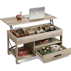 imageWLIVE Coffee Table 39quot Lift Top Coffee Table with Hidden Compartment Storage Drawers and Storage Shelf for Living Room Reception Room EspressoGrey