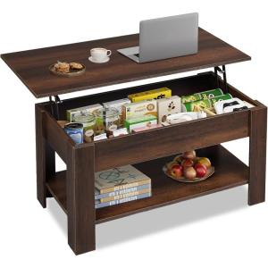 imageWLIVE Coffee Table 39quot Lift Top Coffee Table with Hidden Compartment Storage Shelf and Lifting Top for Home Living Room Office and Reception RoomEspressoEspresso