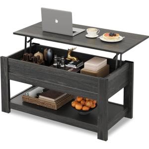 imageWLIVE Coffee Table 39quot Lift Top Coffee Table with Hidden Compartment and Storage Shelf for Living Room Rustic BrownEspresso