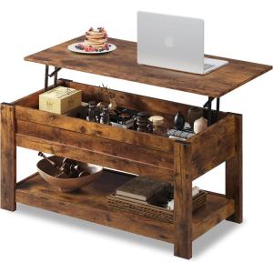 imageWLIVE Coffee Table 39quot Lift Top Coffee Table with Hidden Compartment and Storage Shelf for Living Room Rustic BrownRustic Brown