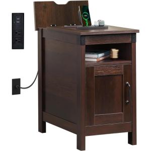imageWLIVE End Table with Charging Station Side Table with USB Ports and Outlets Narrow Side Table for Small Spaces Living Room Couch Nightstand with Storage BrownEspresso
