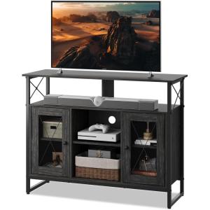 imageWLIVE TV Stand 55 inch TV Tall Entertainment Center with Storage Farmhouse Industrial TV Console for Bedroom Living Room Rustic BrownBlack