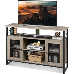 imageWLIVE TV Stand 55 inch TV Tall Entertainment Center with Storage Farmhouse Industrial TV Console for Bedroom Living Room Rustic BrownGreige