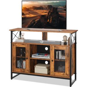 imageWLIVE TV Stand 55 inch TV Tall Entertainment Center with Storage Farmhouse Industrial TV Console for Bedroom Living Room Rustic BrownRustic Brown