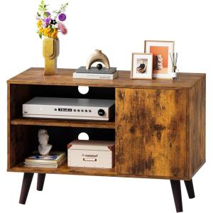 imageWLIVE TV Stand for 55 Inch TVs Entertainment Center with Storage Cabinet MidCentury TV Stands for Living Room and Bedroom 50quot TV Console BrownRustic Brown