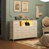 imageWLIVE 2 Sets 8 Drawer Dresser Dresser for Bedroom Closet Hallway Storage Dresser Organizer Unit Dressers ampamp Chests of Drawers with Fabric Bins
