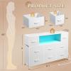imageWLIVE 2 Sets 8 Drawer Dresser Dresser for Bedroom Closet Hallway Storage Dresser Organizer Unit Dressers ampamp Chests of Drawers with Fabric Bins