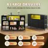 imageWLIVE 3 Drawer Dresser and 8 Drawer Dresser Set Dresser for Bedroom Closet Hallway Storage Dresser Organizer Unit Dressers ampamp Chests of Drawers with Fabric Bins Charcoal Black