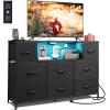 imageWLIVE 3 Drawer Dresser and 8 Drawer Dresser Set Dresser for Bedroom Closet Hallway Storage Dresser Organizer Unit Dressers ampamp Chests of Drawers with Fabric Bins Charcoal Black