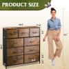 imageWLIVE 3 Drawer and 9 Drawer Dresser Set Dresser for Bedroom Closet Hallway Storage Organizer Unit Dressers ampamp Chests of Drawers with Fabric Bins Rustic Brown Wood Grain Print