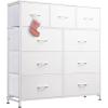 imageWLIVE 3 Drawer and 9 Drawer Dresser Set Dresser for Bedroom Closet Hallway Storage Organizer Unit Dressers ampamp Chests of Drawers with Fabric Bins White