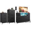 imageWLIVE 3 Drawer 4 Drawer and 8 Drawer Dresser Set Dresser for Bedroom Closet Hallway Storage Organizer Unit Dressers ampamp Chests of Drawers Charcoal Black