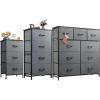 imageWLIVE 3 Drawer 4 Drawer and 9 Drawer Dresser Set Dresser for Bedroom Closet Hallway Storage Organizer Unit Dressers ampamp Chests of Drawers Dark Grey