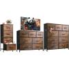 imageWLIVE 4 Drawer Dresser 7 Drawer and 9 Drawer Dresser Set Dresser for Bedroom Closet Hallway Storage Dresser Organizer Unit Dressers ampamp Chests of Drawers Rustic Brown Wood Grain Print